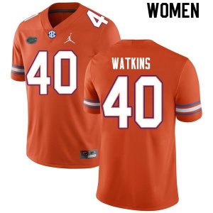 Women's Florida Gators #40 Jacob Watkins NCAA Nike Orange Authentic Stitched College Football Jersey RZS2862SD